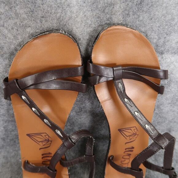 Volcom Shoes Womens 9 Sandal Casual Flats Strappy Buckle Slingback Brown Comfort - Picture 8 of 11